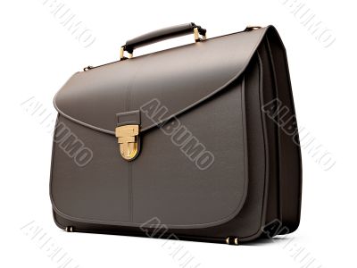 Black business briefcase isolated