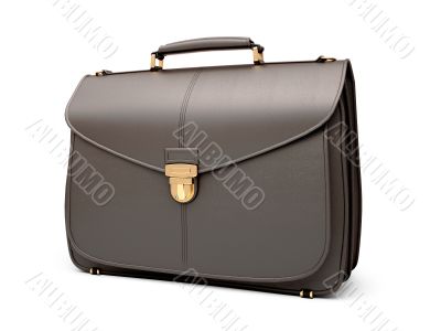 Black business briefcase isolated