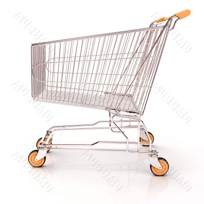 Shopping cart isolated
