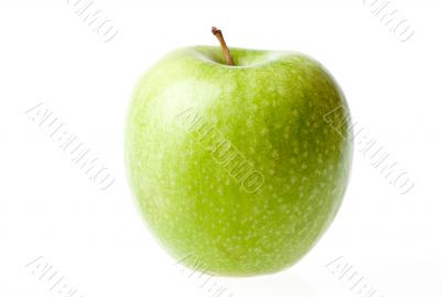 Green ripe apple isolated