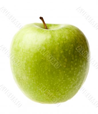 Green ripe apple isolated