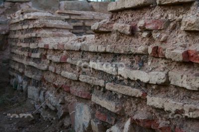 The ancient wall that archaeologists have found. The ancient wall that archaeologists have found.