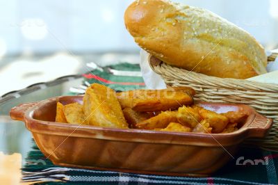 Rural potatoes and bread