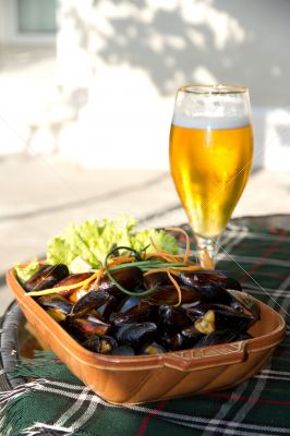 Mussels on the plate