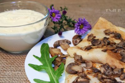 Fritters With Mushrooms And Sauce