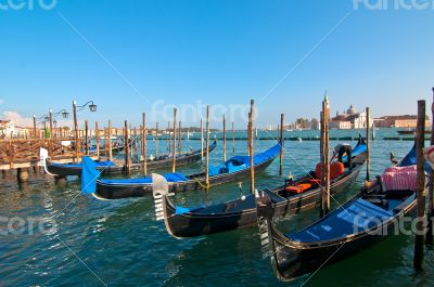 Venice Italy pittoresque view of gondolas 