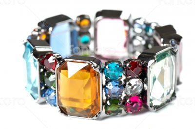 Colorful bracelet on white background