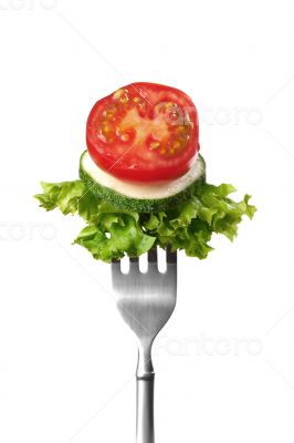 Salad on a fork