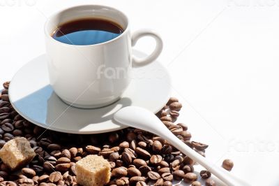 Coffee cup and grains