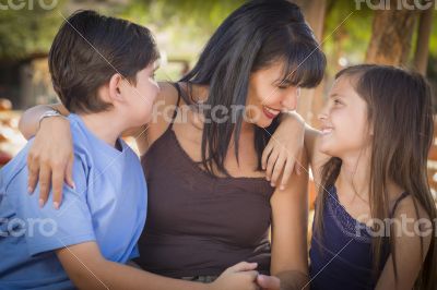 Attractive Mixed Race Family Portrait at the Pumpkin Patch