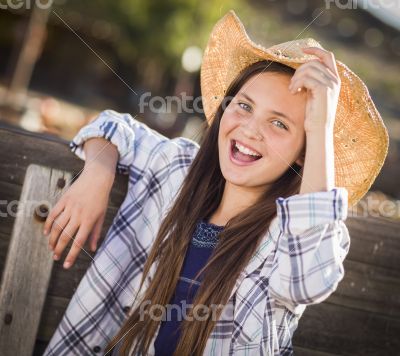 Preteen Girl Portrait at the Pumpkin Patch