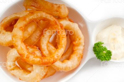 golden deep fried onion rings 