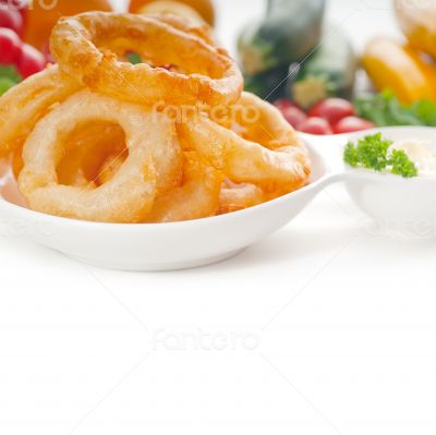 golden deep fried onion rings 