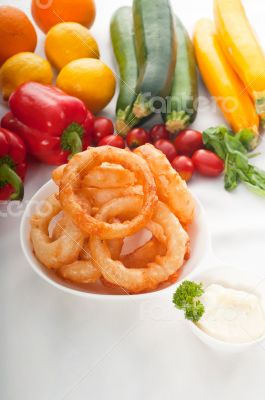 golden deep fried onion rings 