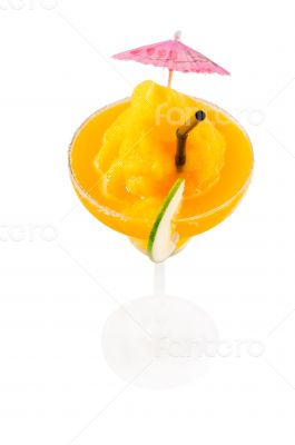 frozen mango margarita daiquiri isolated on white