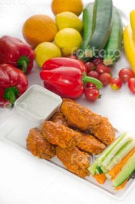  buffalo chicken wings served with pinzimonio