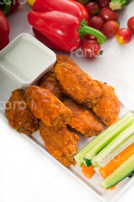  buffalo chicken wings served with pinzimonio