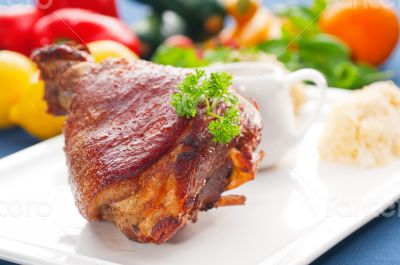 original German BBQ pork  knuckle