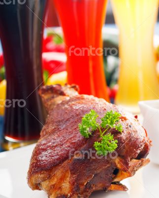 original German BBQ pork  knuckle