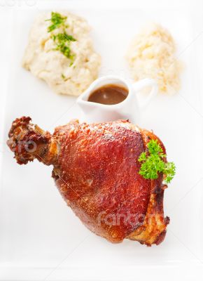 original German BBQ pork  knuckle