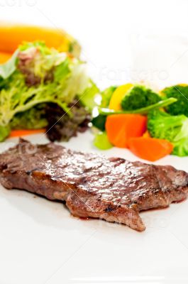 juicy BBQ grilled rib eye ,ribeye steak and vegetables