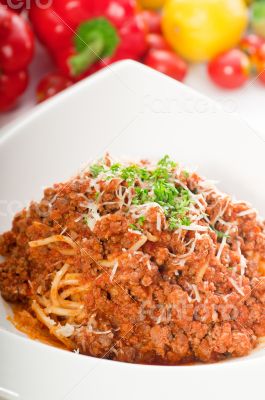 spaghetti pasta with bolognese sauce