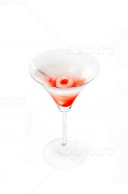 Lychee martini cocktail  isolated on white background