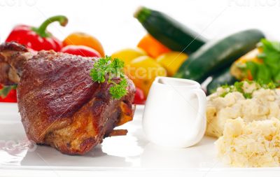 original German BBQ pork  knuckle