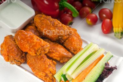  buffalo chicken wings served with pinzimonio