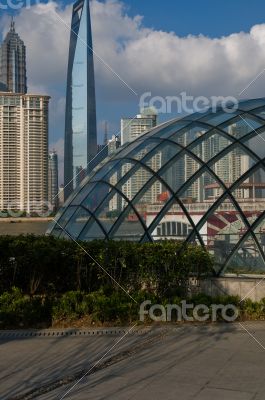 shanghai pudong view from puxi 