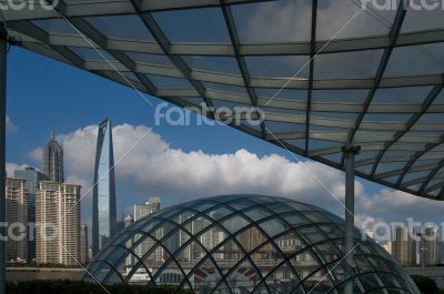 shanghai pudong view from puxi 