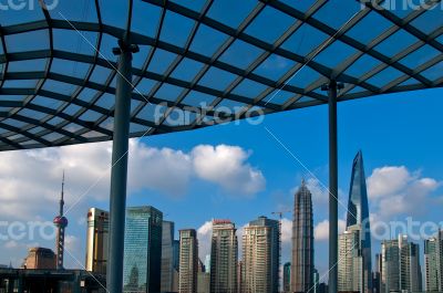 shanghai pudong view from puxi 