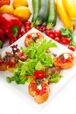 original Italian fresh bruschetta 