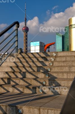 shanghai pudong view from puxi 