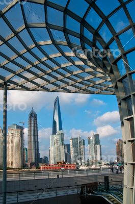 shanghai pudong view from puxi 