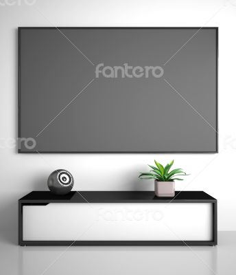 Part of modern interior with TV
