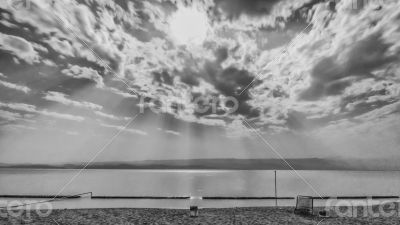 Lake langano lit by the moon