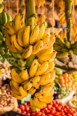 Banana bunch at a local market Banana bunch at a local market