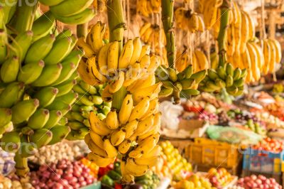 Banana bunch at a local market