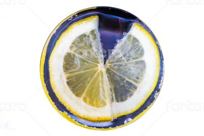 Lemon slice in a glass