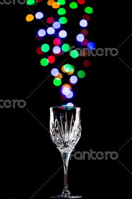 Light bubbles coming out of a wine glass Light bubbles coming out of a wine glass