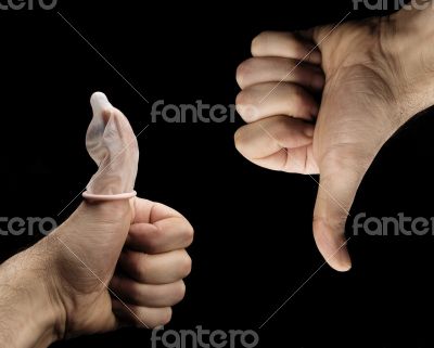 condom thumbs up and down