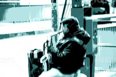 Musician plays the Saxophone Musician plays the Saxophone