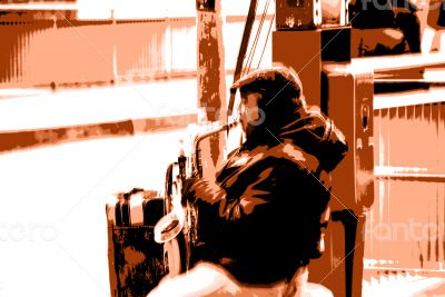 Musician plays the Saxophone Musician plays the Saxophone