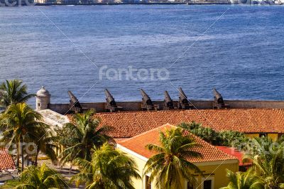 Caribbean Cuba Havana fortress with cannon