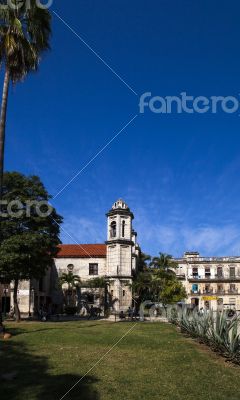 Caribbean Cuba Havana building at the park