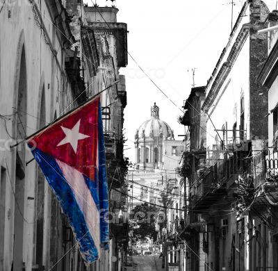  Cuba Havana Capitol view with flag