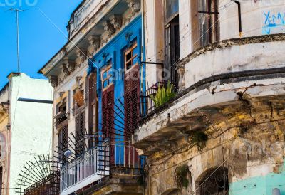 Caribbean Cuba Havana building facades