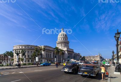 Cuba Havana Main street with Capitol