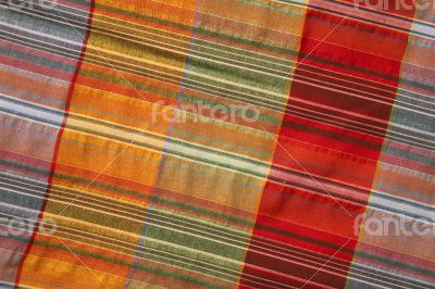 Multicoloured fabric with geometric pattern